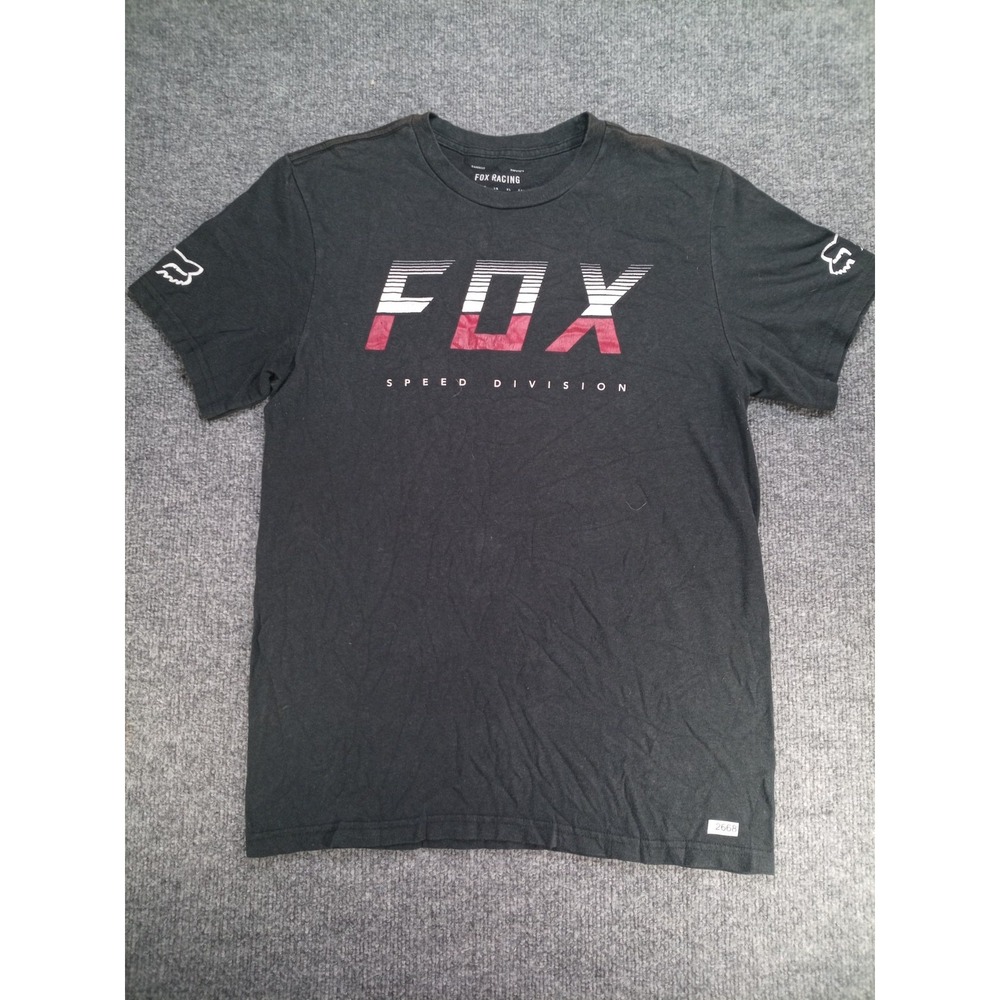 Fox Racing Speed Division T Shirt Mens Medium Black Motocross Graphic Tee